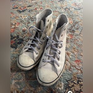 Sherpa lined leather high top converse